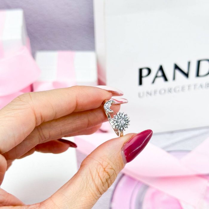 Срібна каблучка Pandora Сяюче сонце та півмісяць - Зображення 2