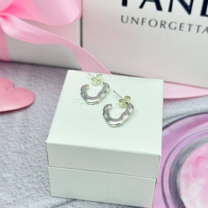 Срібні сережки Pandora відкриті Трикутники - Зображення 3